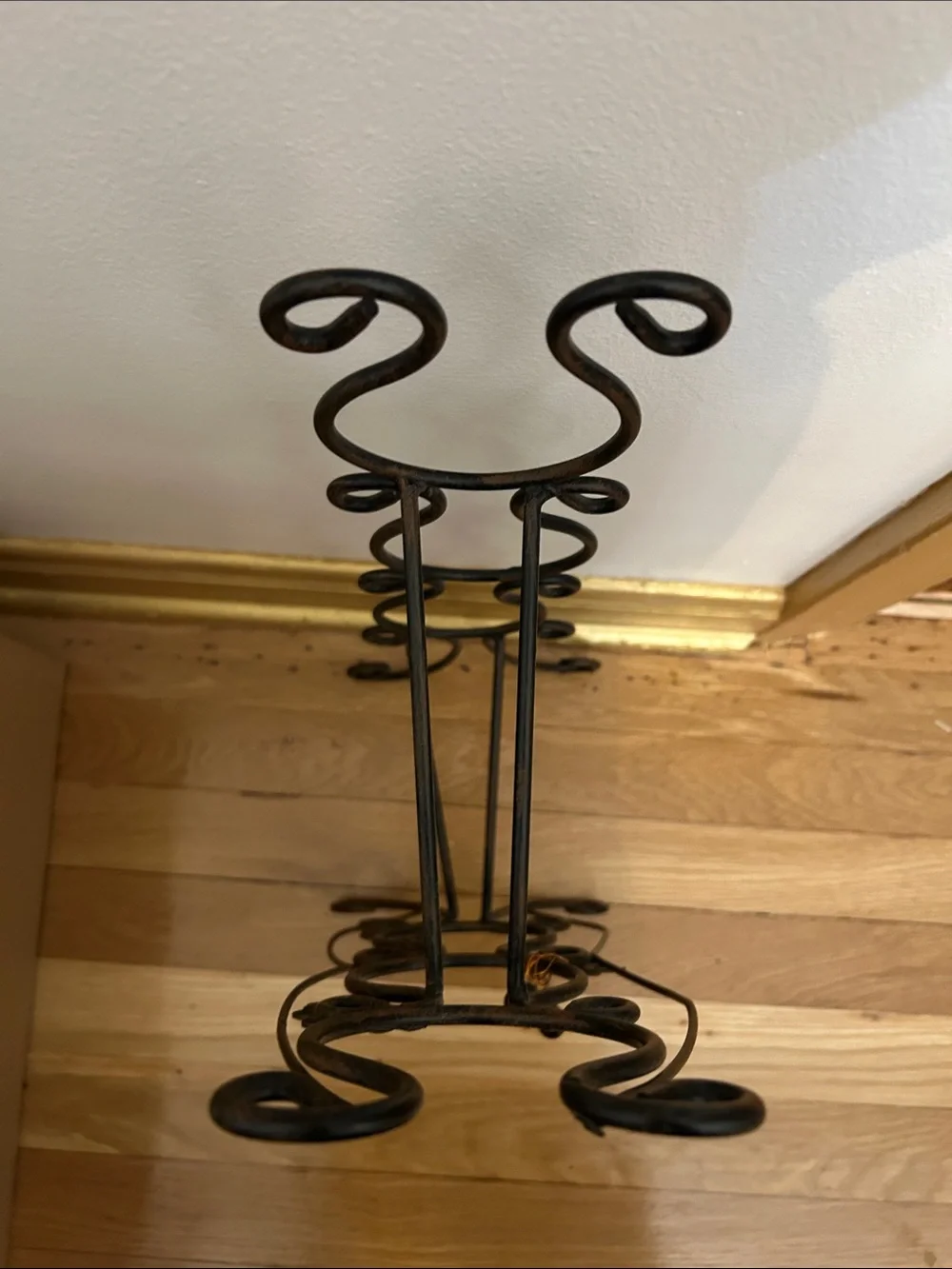 Black Wrought Iron Decorative Wine Rack